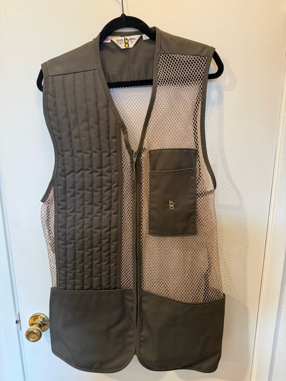 bob allen Men's Olive Shooting Vest with Mesh Panels